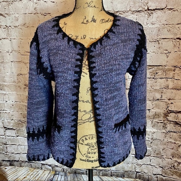 Jans Casually Chic Cardigan Sweater Purple Sz S - Picture 1 of 7